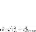 $k_{\gamma } \sqrt {e_ A^2 + e_{B max}^2}$